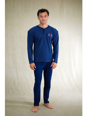 Estiva Erkek Çizgili Patlı Interlok Şardonlu Pijama Takımı