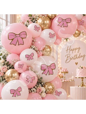 BeySüS Pembe Gold Fiyonk Balon Süsü 28’li