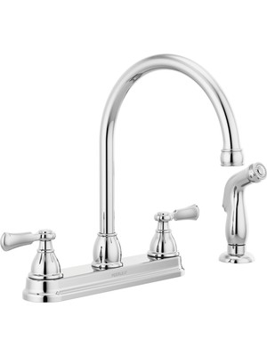 Velora Peerless P2865LF Elmhurst Sprey Güverte Montajlı Iki Kulplu Mutfak Bataryası, Krom