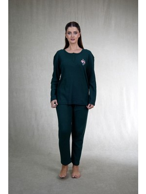 Estiva Kadın Nakış Işlemeli Patlı Interlok Şardonlu Pijama Takımı
