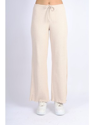 Soft & Basic Punta Raporlu Geniş Paça Siyah Pantolon