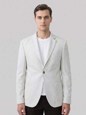 Plus Scorpion Kırçıllı Erkek Blazer Ceket – Torba Cepli, Çift Yırtmaçlı, Dokulu Premium Kumaş Slim Fit