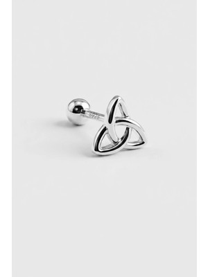So CHIC Sonsuz Düğüm 18 Ayar Beyaz Altın Kaplama Gümüş Tragus-Helix Piercing