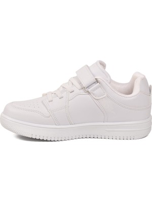 Cool Beyaz Çocuk Cırt Cırtlı Basketbol Sneaker Spor Ayakkabı
