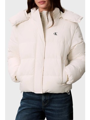 Calvin Klein Suya Dayanıklı Çıkarılabilir Kapüşonlu Şişme Mont LV047H504GYAS Kadın Mont LV047H504G Yas