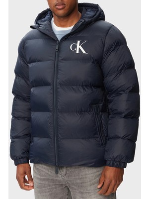Calvin Klein Logolu Su Itici Kapüşonlu Şişme Mont LV04RG513GCEF Erkek Mont LV04RG513G Cef