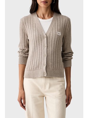 Calvin Klein % 100 Pamuk V Yaka Düğmeli Kazak LV047H305G2JX Kadın Kazak LV047H305G 2jx