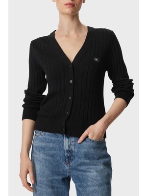 Calvin Klein % 100 Pamuk V Yaka Düğmeli Kazak LV047H305GUB1 Kadın Kazak LV047H305G Ub1
