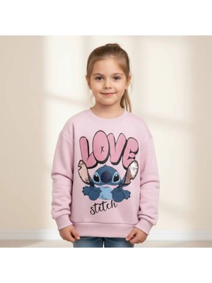 Dereff Stitch Sweatshirt (Açık Pembe) 5-6 Yaş