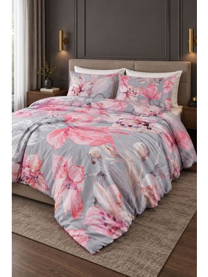 Varol Royal Saten 300TC Nevresim Takımı (Çift Nevresimli) Family Size  - Lilya