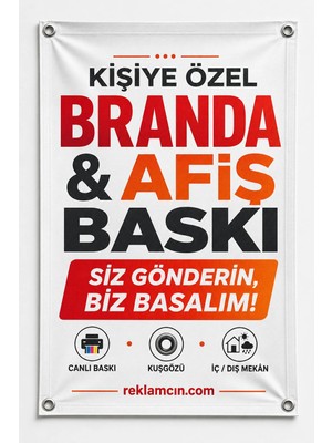 Reklamcın Kişiye Özel Branda Afiş Baskı Tasarım Dahil Kuşgözü
