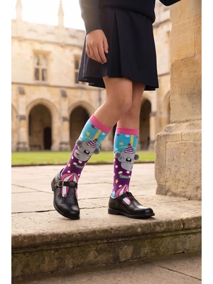Bony Socks Kız Çocuk Circus Koala Dizaltı Çorap Desenli