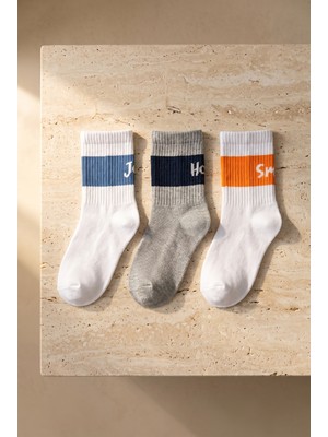 Bony Socks Çocuk 3'lü Ribanlı Soket Okul Çorabı