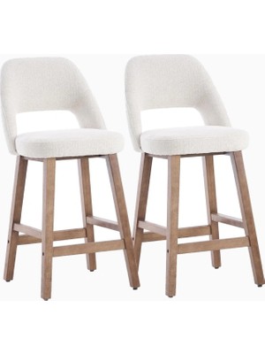 Kidol & Shellder 67 cm Ahşap Siyah Bar Sandalyesi Seti 2'li