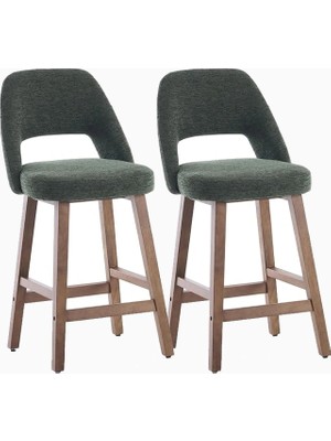 Kidol & Shellder 67 cm Ahşap Siyah Bar Sandalyesi Seti 2'li