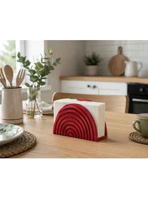 Lunera Accessories Hilal Peçetelik Dekoratif Masaüstü Peçete Tutucu Modern Mutfak Sofra Aksesuarı 3D Baskı