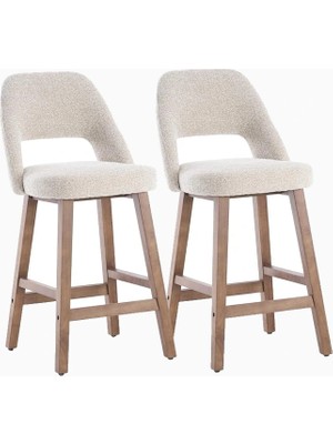 Kidol & Shellder 67 cm Ahşap Siyah Bar Sandalyesi Seti 2'li