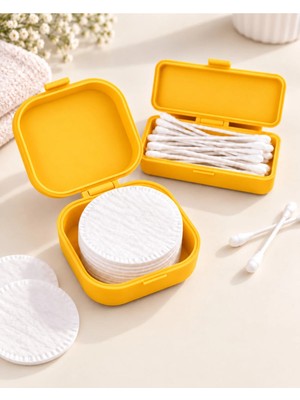 Lunera Accessories Kulak Çubuğu ve Pamuk Seyahat Kabı – 3D Baskı Taşınabilir Hijyenik Organizer