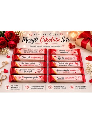 Reklamcın 10’lu Kişiye Özel Mesajlı Çikolatalı Gofret Seti – Sevgiliye Romantik Hediye
