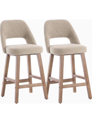 Kidol & Shellder 67 cm Ahşap Siyah Bar Sandalyesi Seti 2'li