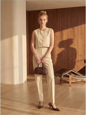 Lizay Dress Sıfır Kol Düğmeli Takım