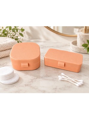 Lunera Accessories Kulak Çubuğu ve Pamuk Seyahat Kabı – 3D Baskı Taşınabilir Hijyenik Organizer