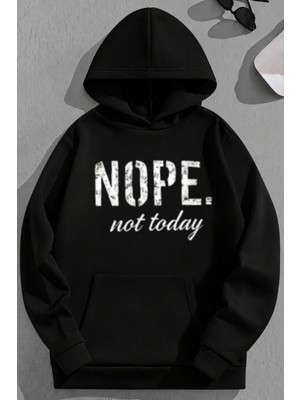 Kozz Style Unisex 3 Iplik Pamuklu Siyah Nope Baskı Bol Kalıp Sweatshirt Hoodie