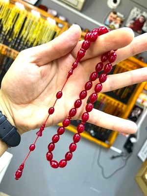 Anka Gümüş Usta Işi Sıkma Kehribar Tesbih ( Sistemli )