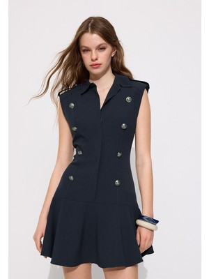 Allbucks Stradivarious, Düğmeli Kolsuz Kısa Elbise ABSTR00029