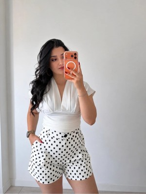 Rosyposy Kadın Puantiyeli Bermuda Şort