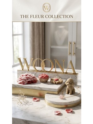 Woona Doğal Soya Wax Dekoratif 4'lü Şakayık & Papatya & Poddelle Köpek Figürlü Sitronella Sinek Kovucu Hoş Kokulu El Yapımı Doğal Soya Wax Premium Kokulu Mum Seti