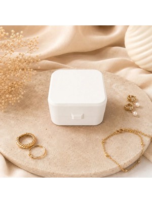 Lunera Accessories Mini Seyahat Takı Kutusu Küpe Yüzük Kolye Organizeri Bölmeli Taşınabilir 3D Baskı