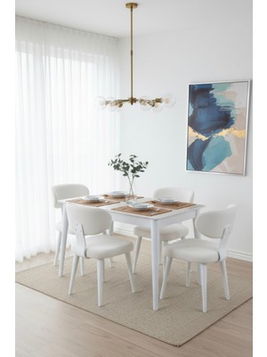 Dekorfim DFY101 Mdf Yemek Masası Modern Minimalist Mutfak Salon Masası Şık Kullanışlı Dekoratif Tasarım
