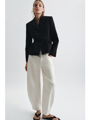 Allbucks Zara, Zw Collection Dokulu Peplum Blazer Ceket ABZRA00019