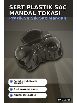 Aura Ev Mağazası Sert Plastik 4 cm Saç Mandal Tokası - Tekli Paket, Çocuk ve Yetişkin Kullanımı BX-313720