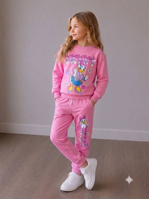 Wikiboom Daisy Baskılı Pembe Kız Çocuk Takım