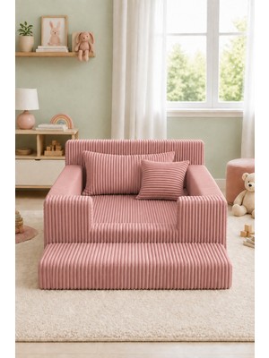 Katt Havuzlu Montessori Çocuk Yatağı 70X130 cm Tamamen Sünger Bariyerli Anne Yanı Karyola - Pembe