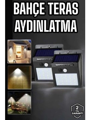 Teknodayım Solar Lamba Giriş, Bahçe Yol Avlu Hareket Sensörlü LED Parlak Gece Su Geçirmez