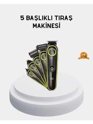 Astraltech 5’i 1 Arada Şarjlı Tıraş Makinesi – Paslanmaz Çelik Başlıklı, Yüz ve Vücut Bakım Cihazı