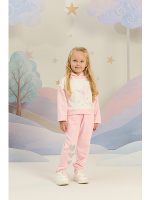 Minycenter Unıcorn Desenli Modal Lycra Eşofman Takımı 2-6 Yaş Pembe