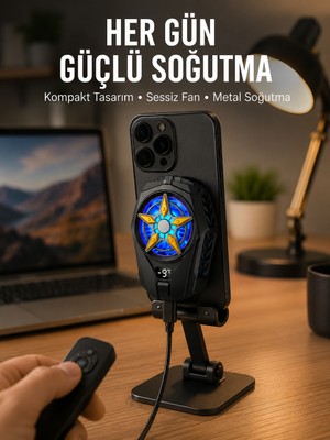 Esranın Dünyası Cep Telefonu Radyatörü – Type-C, 2 Vitesli, Sessiz Soğutma Fanı Yeni Nesil - Lisinya
