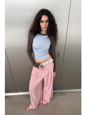 Allbucks Zara, Pensli Geniş Paça Kumaş Pantolon ABZRA00024