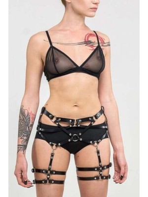 Esranın Dünyası Deri Fantazi Jartiyer Harness - BRF876