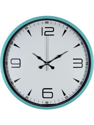 Turkuaz Dekoratif Stil 36 cm Duvar Saati