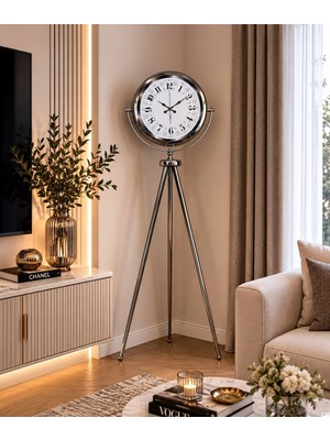 Krom Klasik Ihtişam 150 x 45 cm Tripod Ayaklı Saat