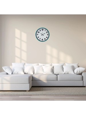 Elegance Turkuaz 36 cm Duvar Saati