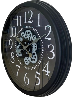 Heritage Black 60 cm Çarklı Duvar Saati