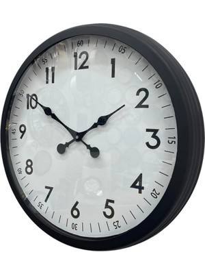 60 cm Siyah Dekoratif Metal Duvar Saati