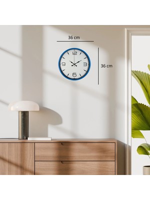 36 cm Mavi Dekoratif Duvar Saati