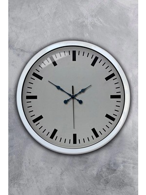 40 cm Beyaz Metal Sade Duvar Saati